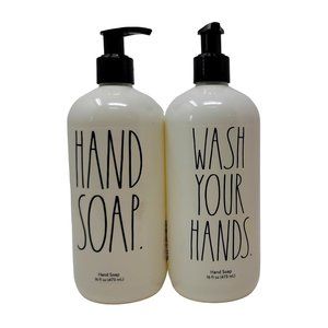 Rae Dunn Wash Your Hands Hand Soap Set